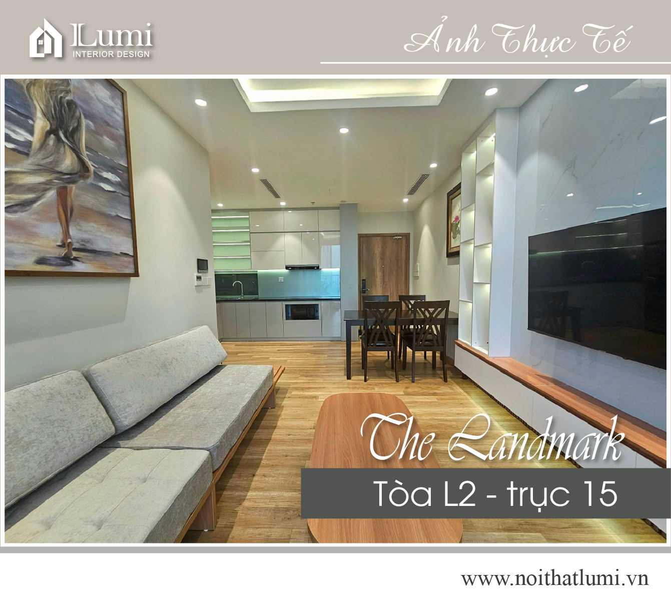 Thiết Kế Nội Thất Căn Hộ 2PN Hiện Đại Tại Landmark L2 – Trục 08A15 | Gia Đình Bác Hiếu