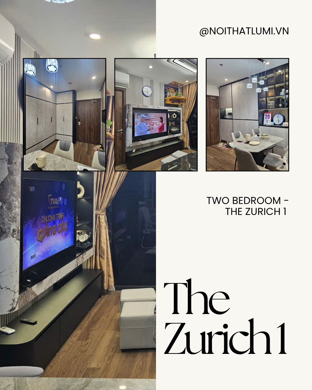 DỰ ÁN CĂN 2 PHÒNG NGỦ TẠI THE ZURICH 1 – GIẢI PHÁP TỐI ƯU KHÔNG GIAN MANG HƠI THỞ ĐƯƠNG ĐẠI