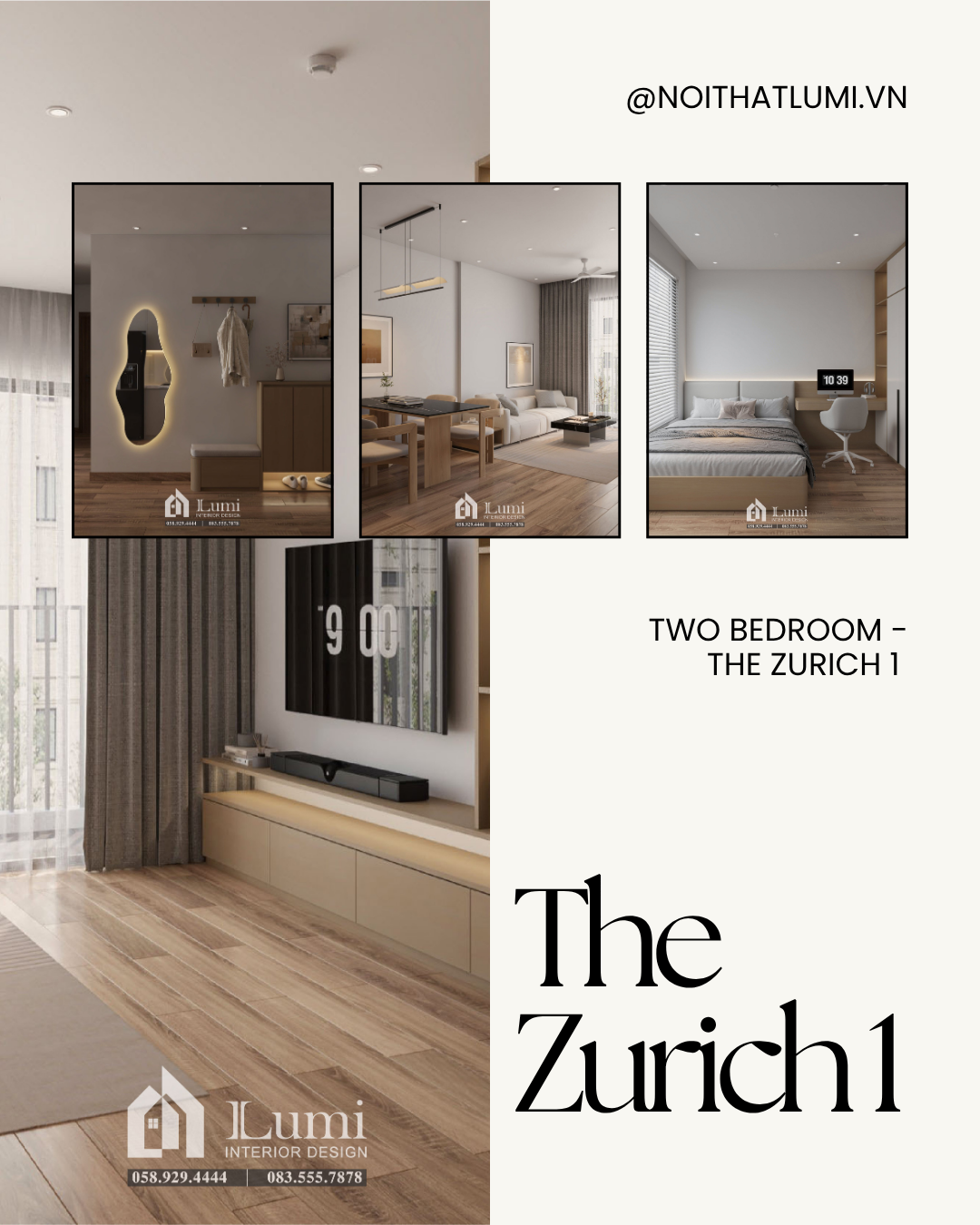 DỰ ÁN CĂN 2 PHÒNG NGỦ TẠI ZURICH 1 – BẢN GIAO HƯỞNG CỦA VẺ ĐẸP TINH BẢN VÀ NGHỆ THUẬT BỐ TRÍ